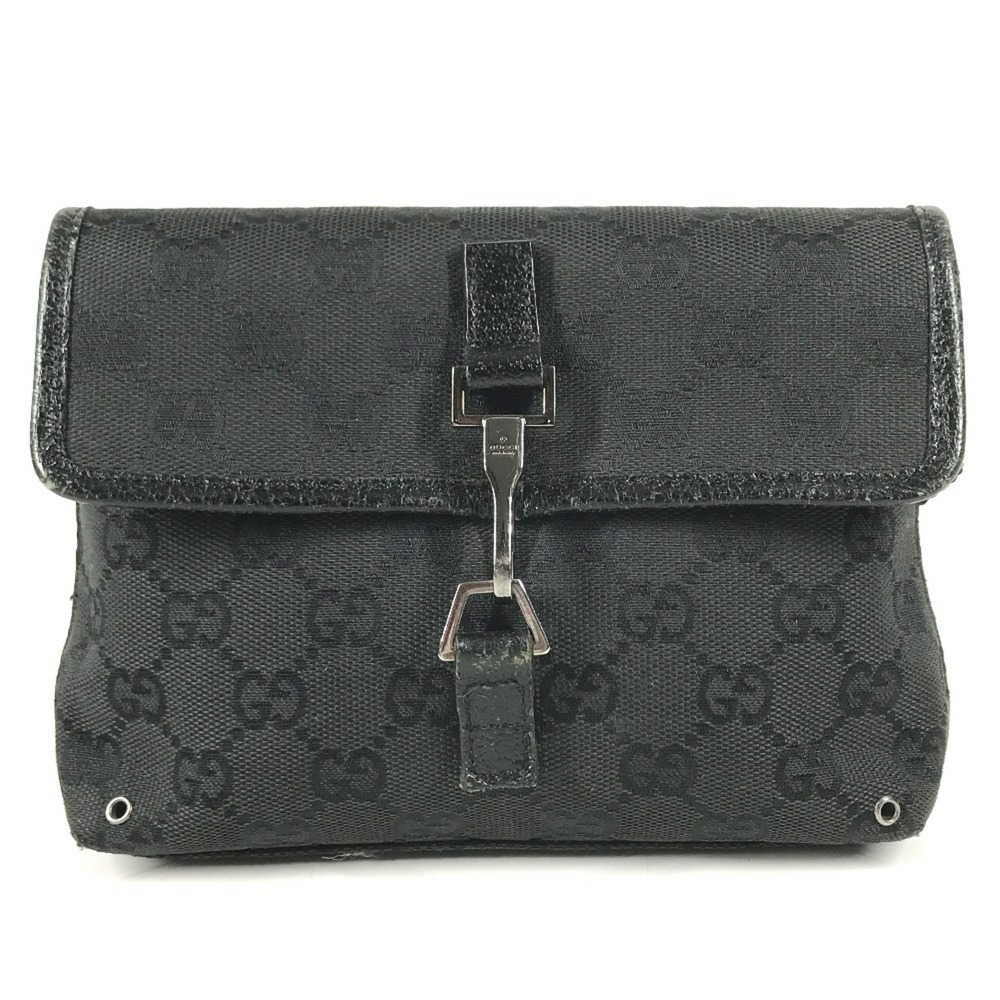 GUCCI 92543 Logo GG Jackie Belt Bag, Handbag, Waist Pouch, Body Canvas Leathe...